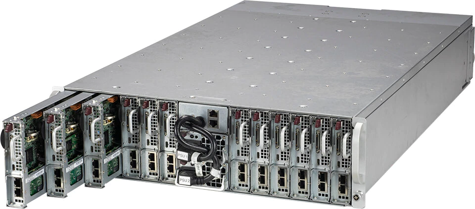 Super 530MT-H12TRF,12x Node,E2300/LGA1200,Video,2xGB Lan,2x3.5" or 4x2.5" Bay,IPMI,D4/128G,3U/R2200W