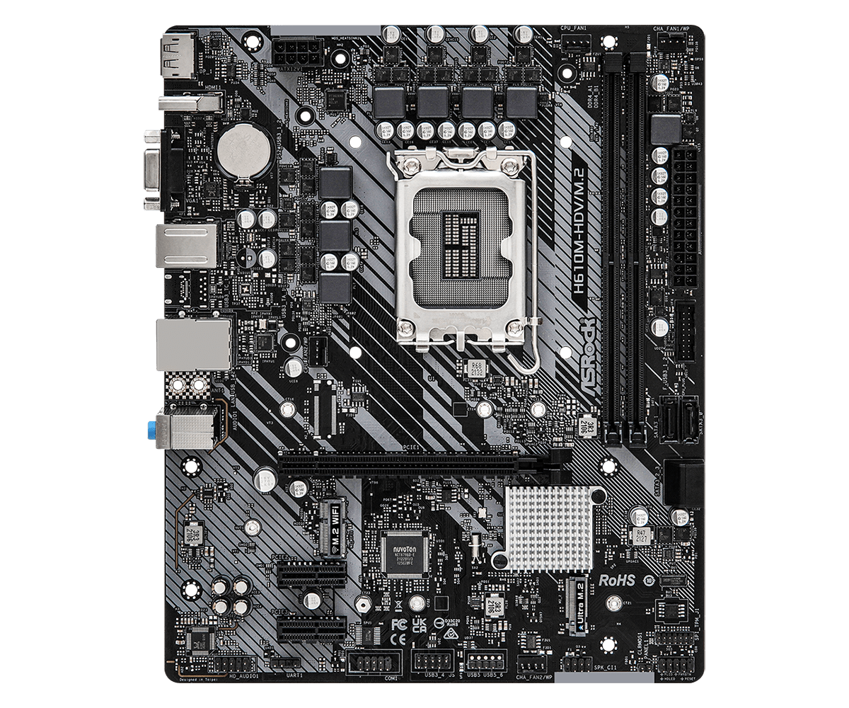 ASRock Motherboard H610M-HDV/M.2 H610 LGA1700 Max64GB DDR4 PCI Express SATA USB MicroATX