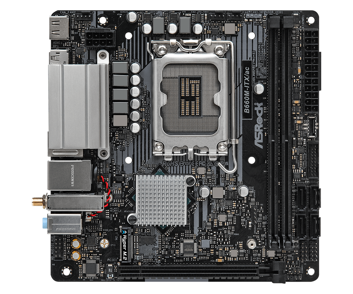 ASRock B660M-ITX AC B660 LGA1700 Max64GB DDR4 PCIe Mini-ITX