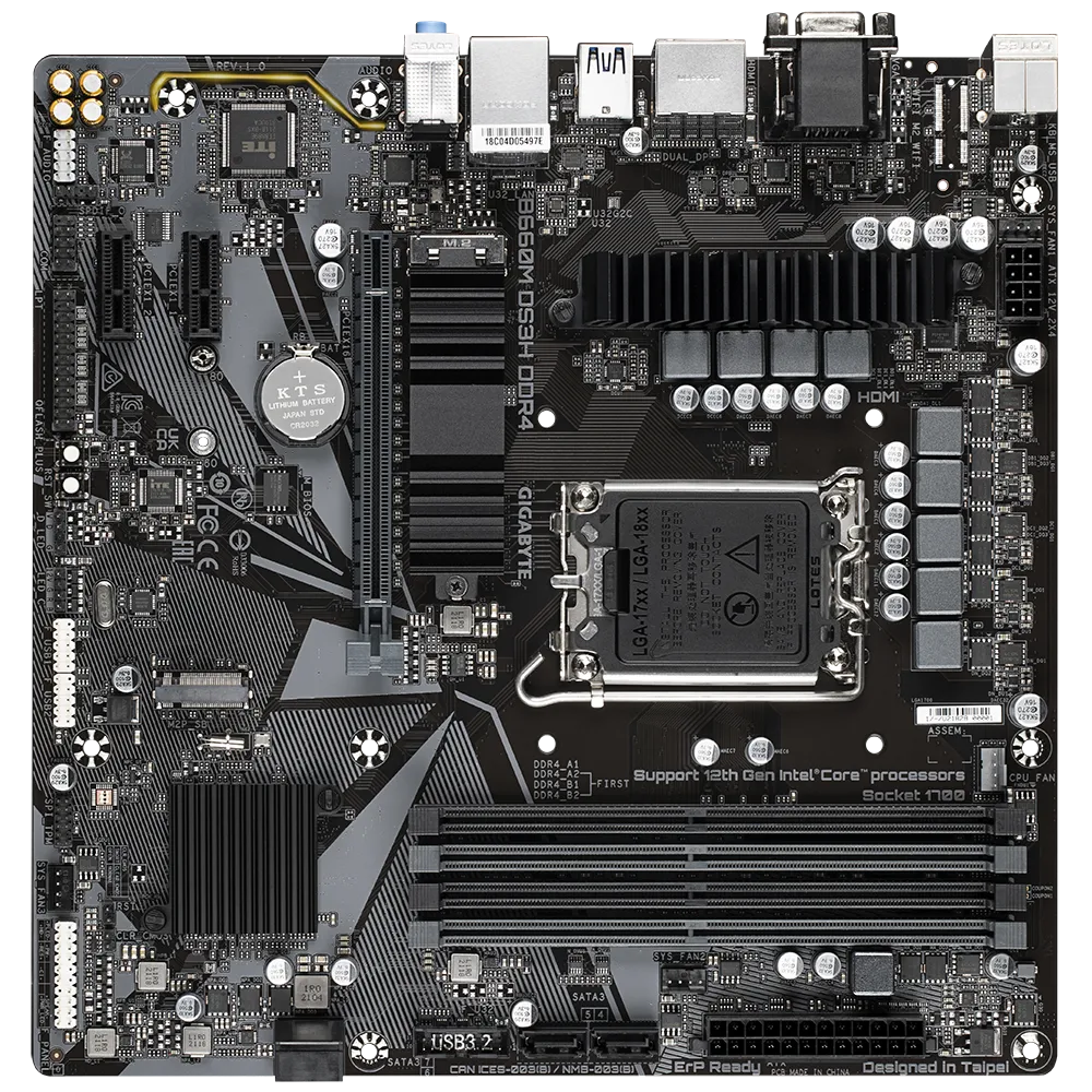 Gigabyte B660M DS3H DDR4 B660 LGA1700 Max128GB DDR4 mATX