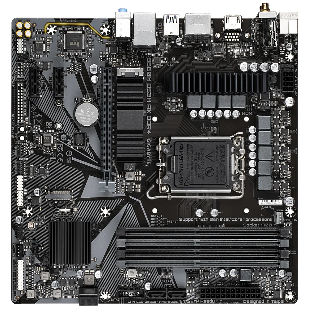 Gigabyte B660M DS3H AX DDR4 B660 LGA1700 Max128GB DDR4 mATX