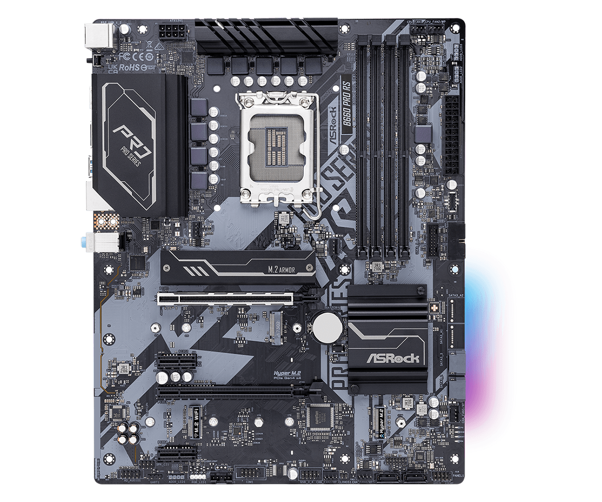 ASRock B660 PRO RS B660 LGA1700 Max128GB DDR4 PCIE ATX