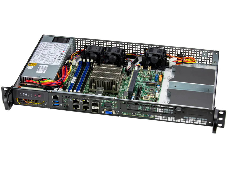 Super 510D-8C-FN6P,Xeon D-1736NT,Video,4xGB+2x25G/SFP28 LAN,4x2.5",IPMI,D4/256GB,1U/200W,AC-DC,IoT