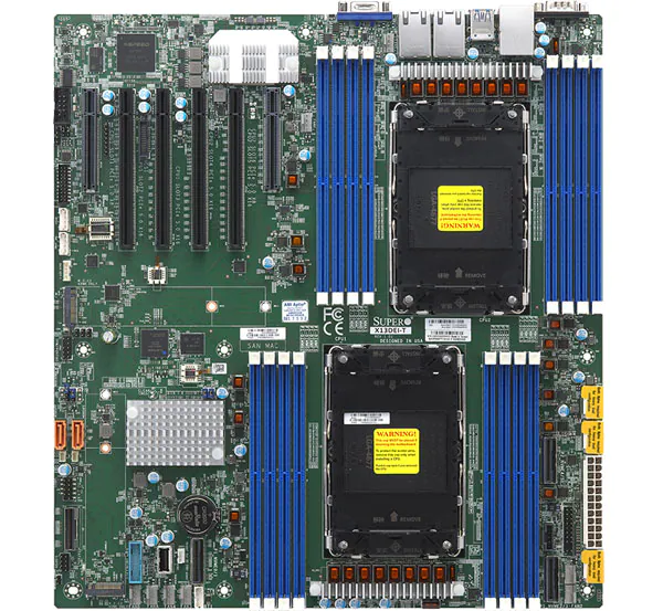 Super X13DEI-T,4th Gen 2x LGA-4677,6x PCI5.0,VGA,2x 10G LAN,10x SATA3+R,2x M.2+2x SDOM,IPMI,D5(4TB)