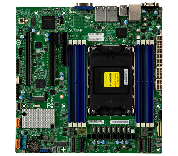 Super X13SEM-F, 4th Gen 1x LGA-4677, 3x PCI5.0, VGA, 2x GB/i350, 10x SATA3, 4x NVMe, IPMI, DDR5(2TB)