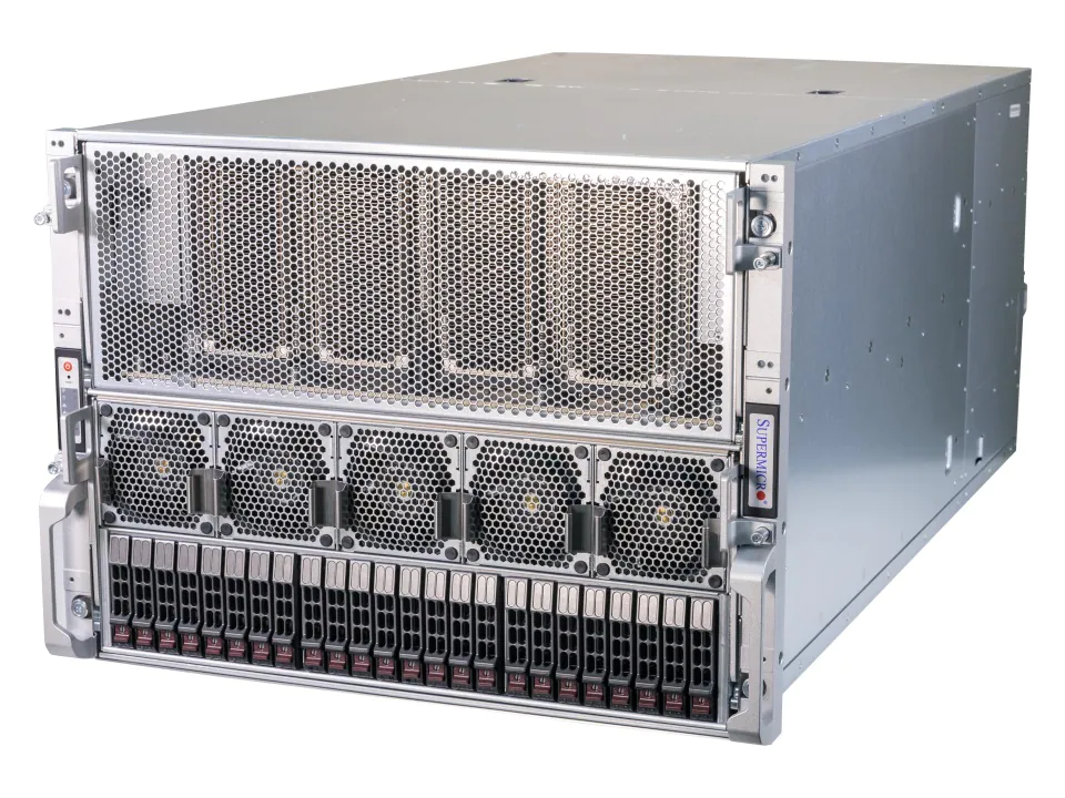 Super 8125GS-TNHR,2x 9004/SP5,10xPCIe50,VGA,LAN via AOC, 14xHS 2.5" NVMe/SATA,IPMI,D4(6TB),8U,8xR3KW