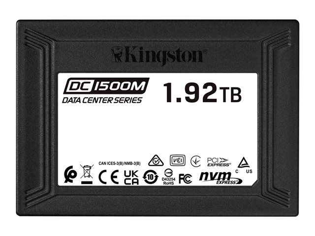 Kingston Data Center DC1500M - SSD - 1.92 TB - internal - 2.5" - U.2 PCIe 3.0 x4 (NVMe)