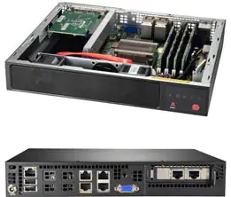 Super E300-9A-4C,Atom C3558-2.2Ghz/4C, VGA,4x GbE LAN,2x 2.5" Bay,M.2,D4(256GB),Mini-1U,84W DC