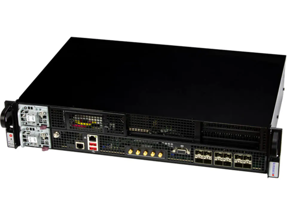 Super 211E-FRDN13P,1xLGA-4677,2xPCIe5.0,Video,12x25Gb/SPF28,2x2.5" SATA+Raid,IPM,D5(2TB),2U/R600W,DC