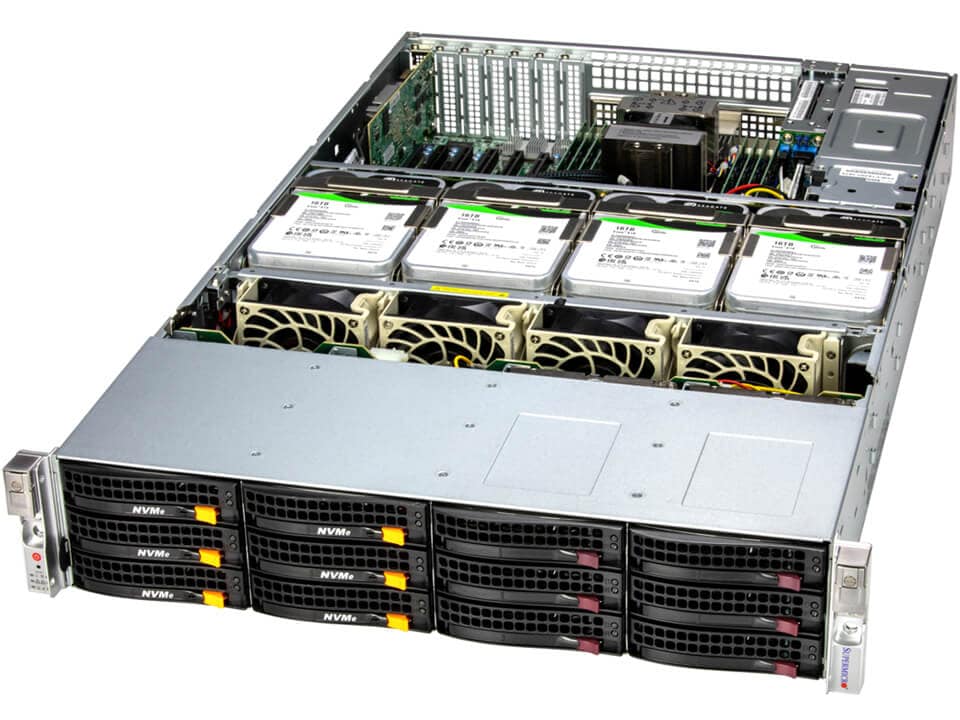 Super 621E-ACR16H,2xLGA4677,Video,2x10GB,16xHS SAS3(S3916L/HW Raid) Bay,2xM.2,IPMI,D4(4TB),2U/R1200W