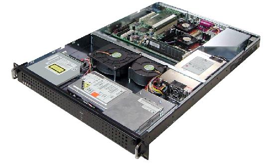 AIC RMC1H2-4-XP, 1U RM, 1x Slim CD & FDD+3x Int HDD Bays, 300W ATX-12V P.S
