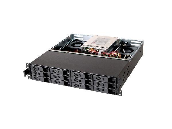AIC RMS2E2-7-S, 2U RM JBOD, 12x HS SCA Bays+2 CHs Backplane, 400W