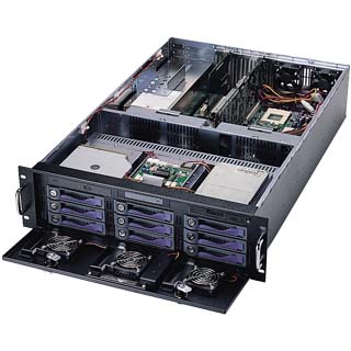 AIC RMC3Q2-Ki-XPS, 3U RM, 9x HS SCSI/2x 2.25" Int Bays, 1x Slim CD & FDD, 2x 460W P.S